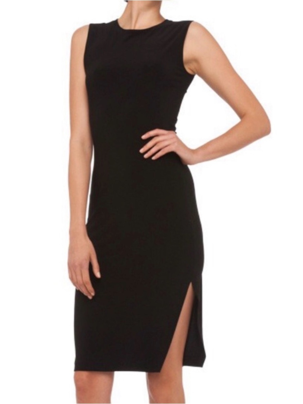 Norma Kamali KamaliKulture Black Sleeveless Dress with Slit